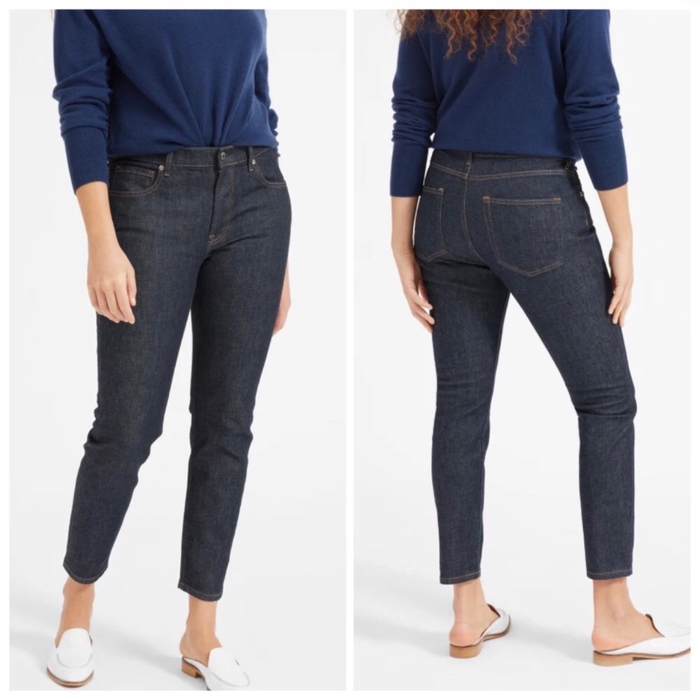 EVERLANE NWT Midrise Skinny Jeans Dark Indigo 25R